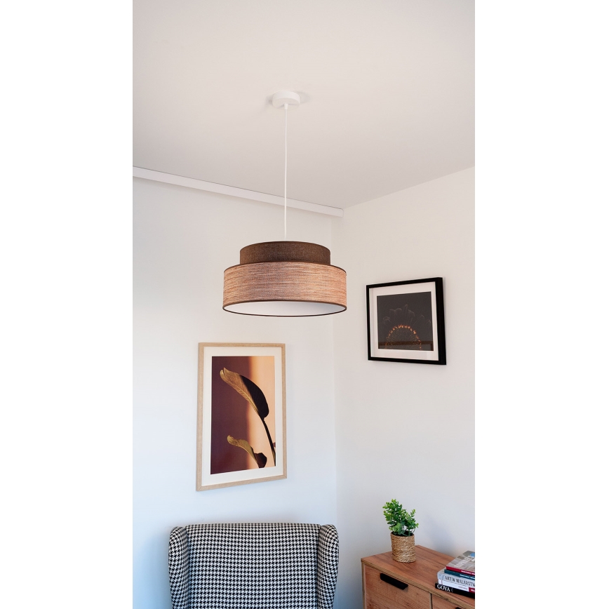 Suspension filaire GRACE 1xE27/60W/230V d. 40 cm marron/beige