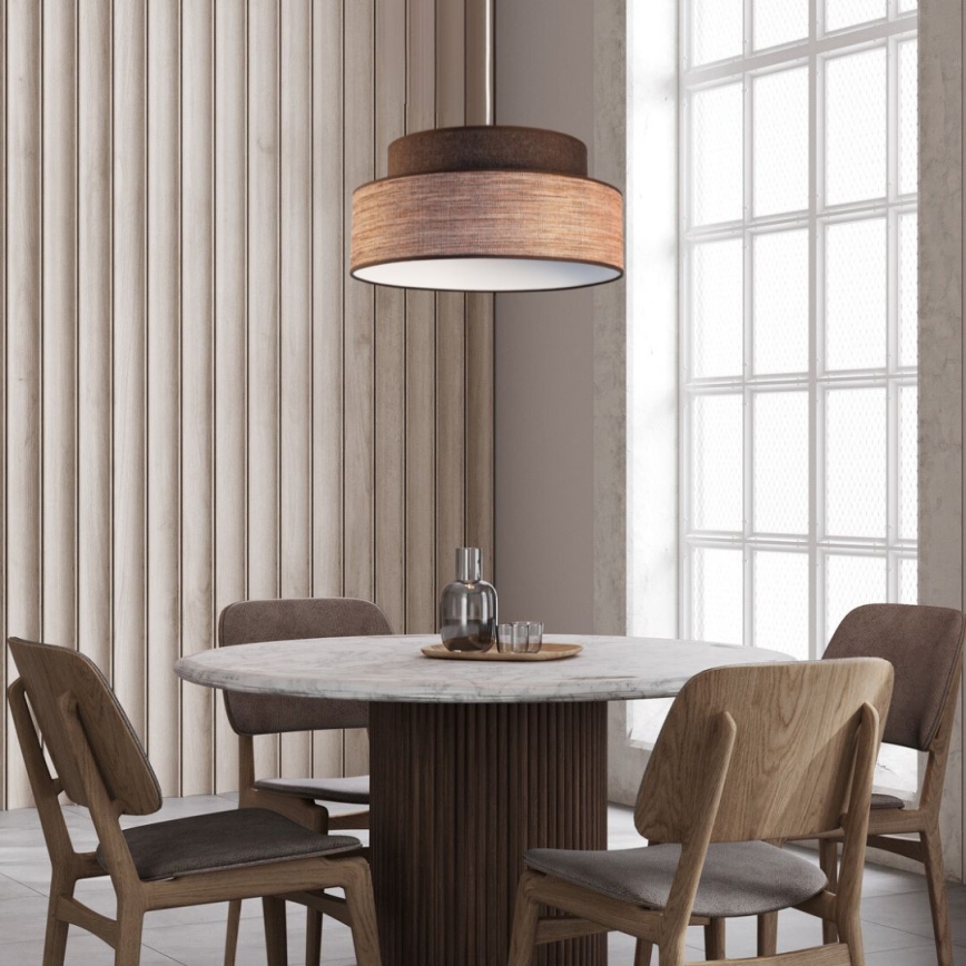 Suspension filaire GRACE 1xE27/60W/230V d. 40 cm marron/beige