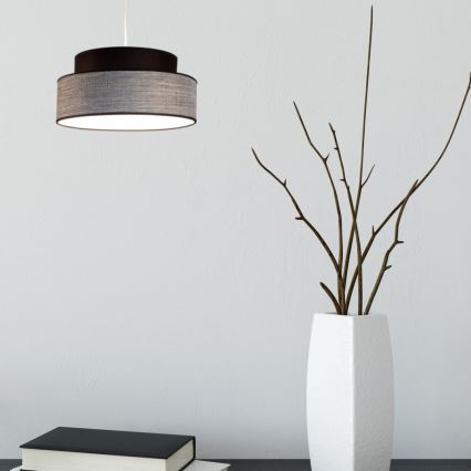Suspension filaire GRACE 1xE27/60W/230V d. 40 cm noir/gris