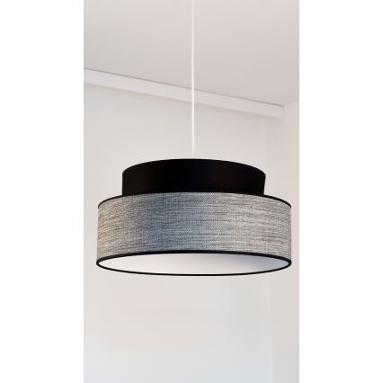 Suspension filaire GRACE 1xE27/60W/230V d. 40 cm noir/gris