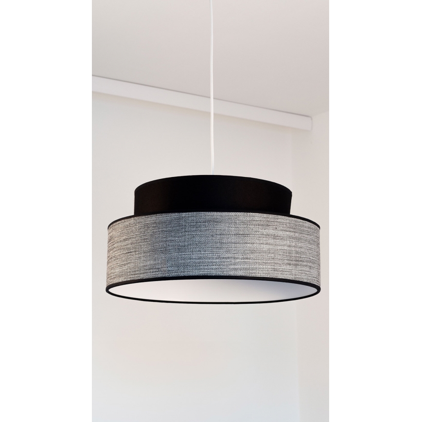 Suspension filaire GRACE 1xE27/60W/230V d. 40 cm noir/gris
