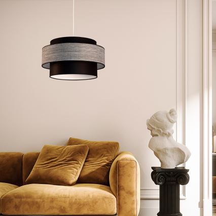 Suspension filaire GRACE 1xE27/60W/230V d. 40 cm noir/gris