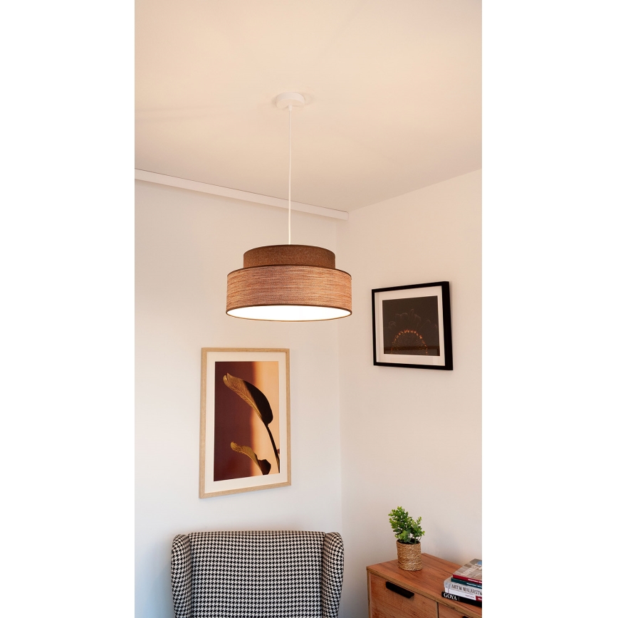Suspension filaire GRACE 1xE27/60W/230V marron/beige