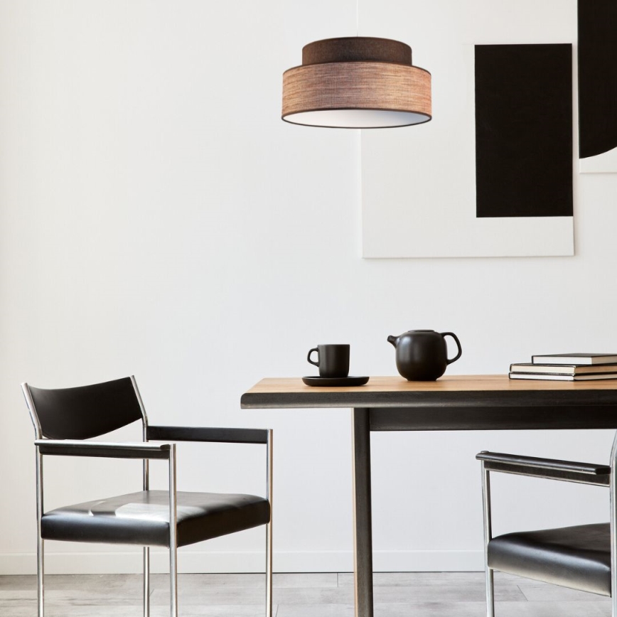 Suspension filaire GRACE 1xE27/60W/230V marron/beige