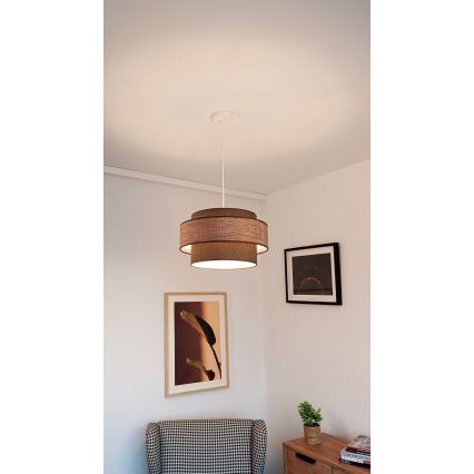 Suspension filaire GRACE 1xE27/60W/230V marron/beige