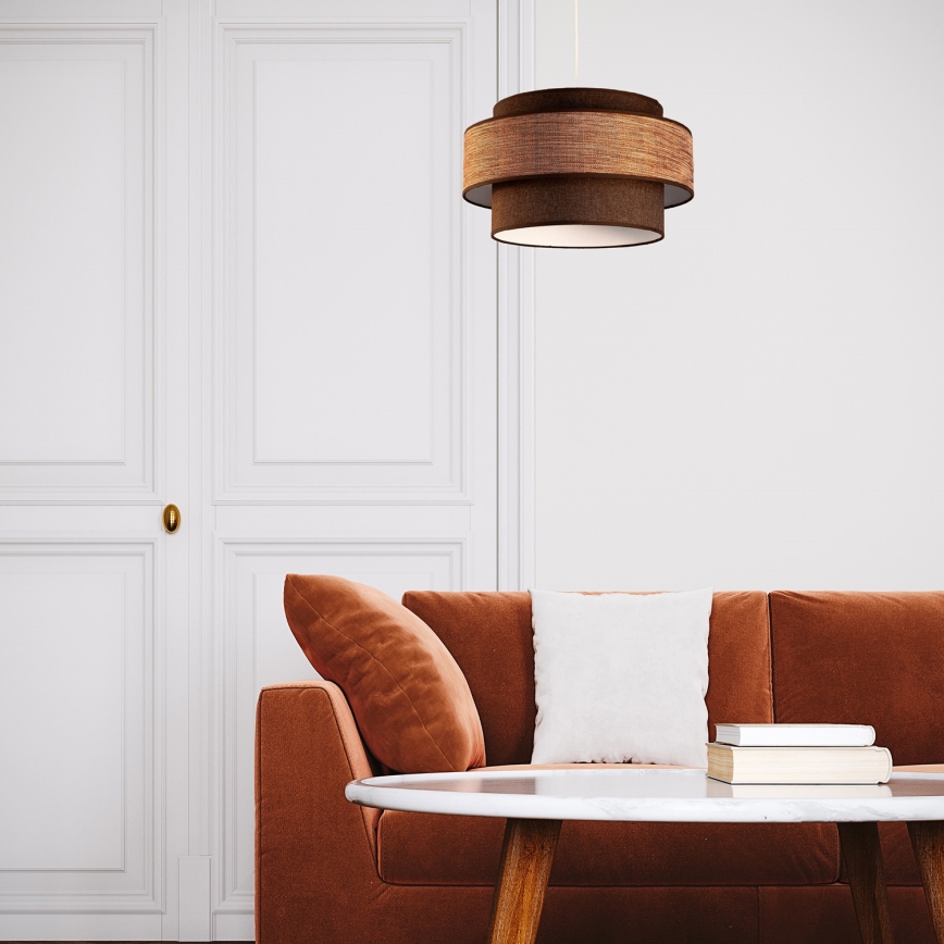 Suspension filaire GRACE 1xE27/60W/230V marron/beige
