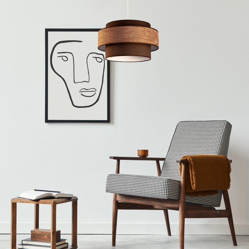 Suspension filaire GRACE 1xE27/60W/230V marron/beige