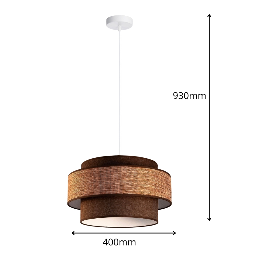 Suspension filaire GRACE 1xE27/60W/230V marron/beige