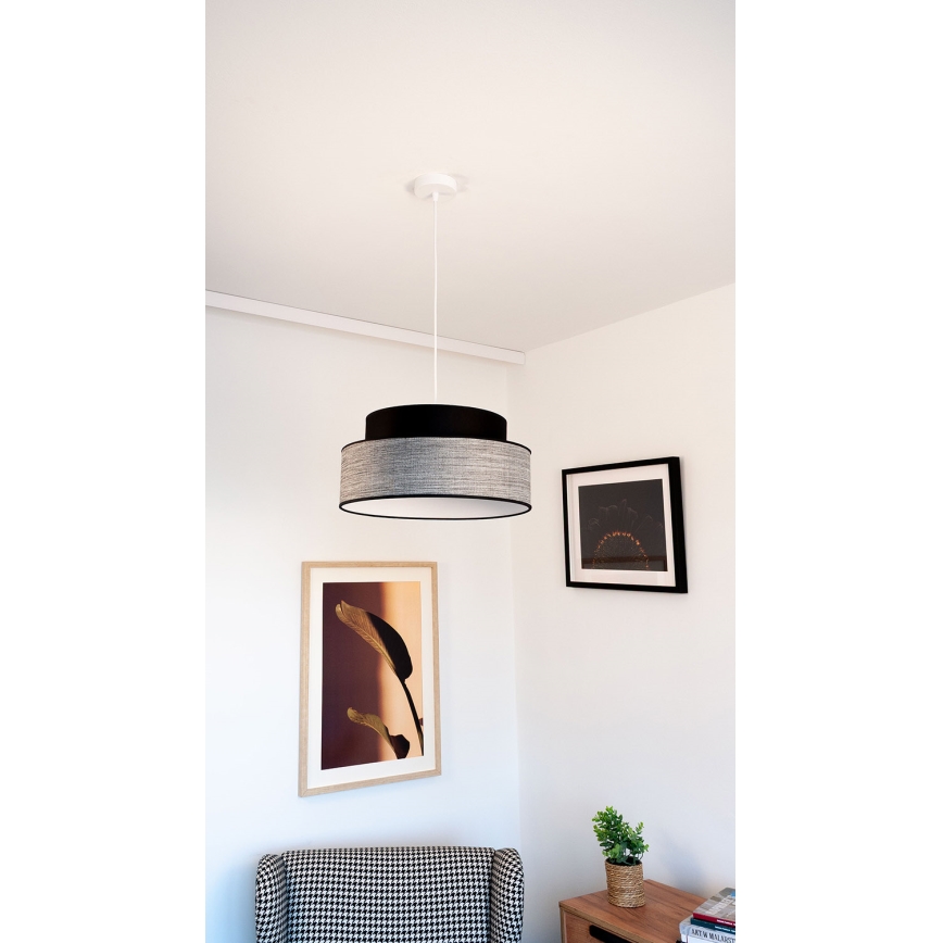 Suspension filaire GRACE 1xE27/60W/230V noir/gris