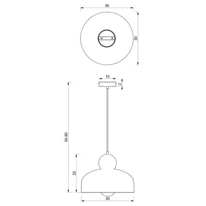 Suspension filaire HARALD 1xE27/60W/230V noire