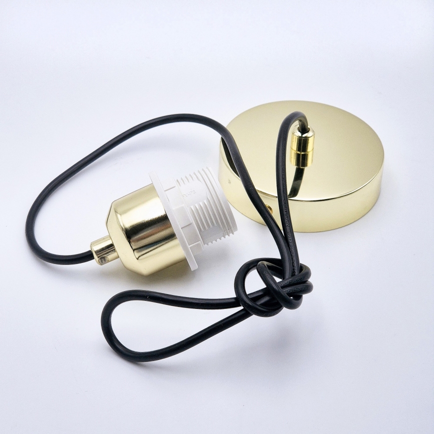 Suspension filaire HARMA 1xE27/15W/230V d. 14 cm blanc/doré