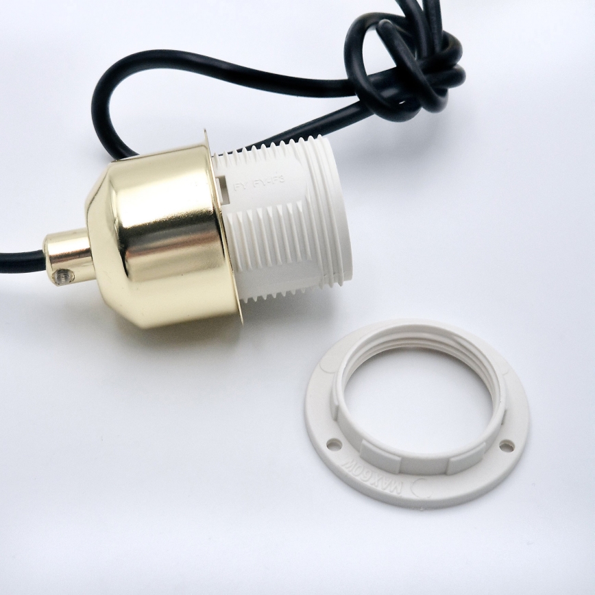 Suspension filaire HARMA 1xE27/15W/230V d. 14 cm blanc/doré
