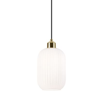 Suspension filaire HARMA 1xE27/15W/230V d. 14 cm blanc/doré
