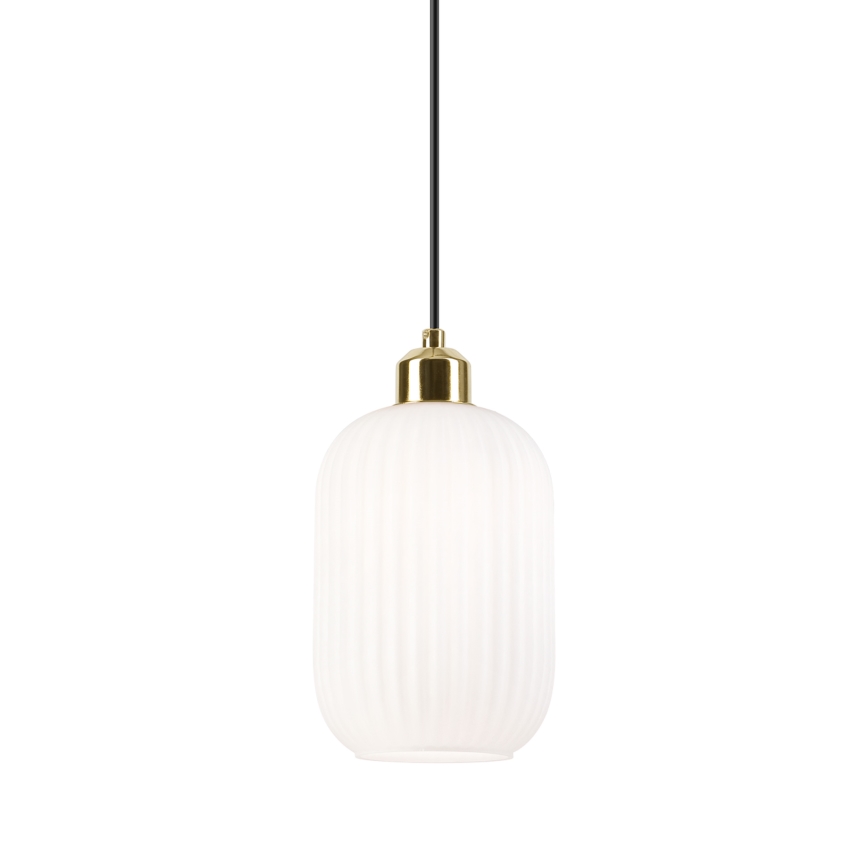 Suspension filaire HARMA 1xE27/15W/230V d. 14 cm blanc/doré