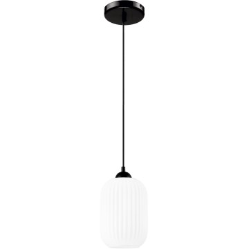 Suspension filaire HARMA 1xE27/15W/230V d. 14 cm blanc/noir
