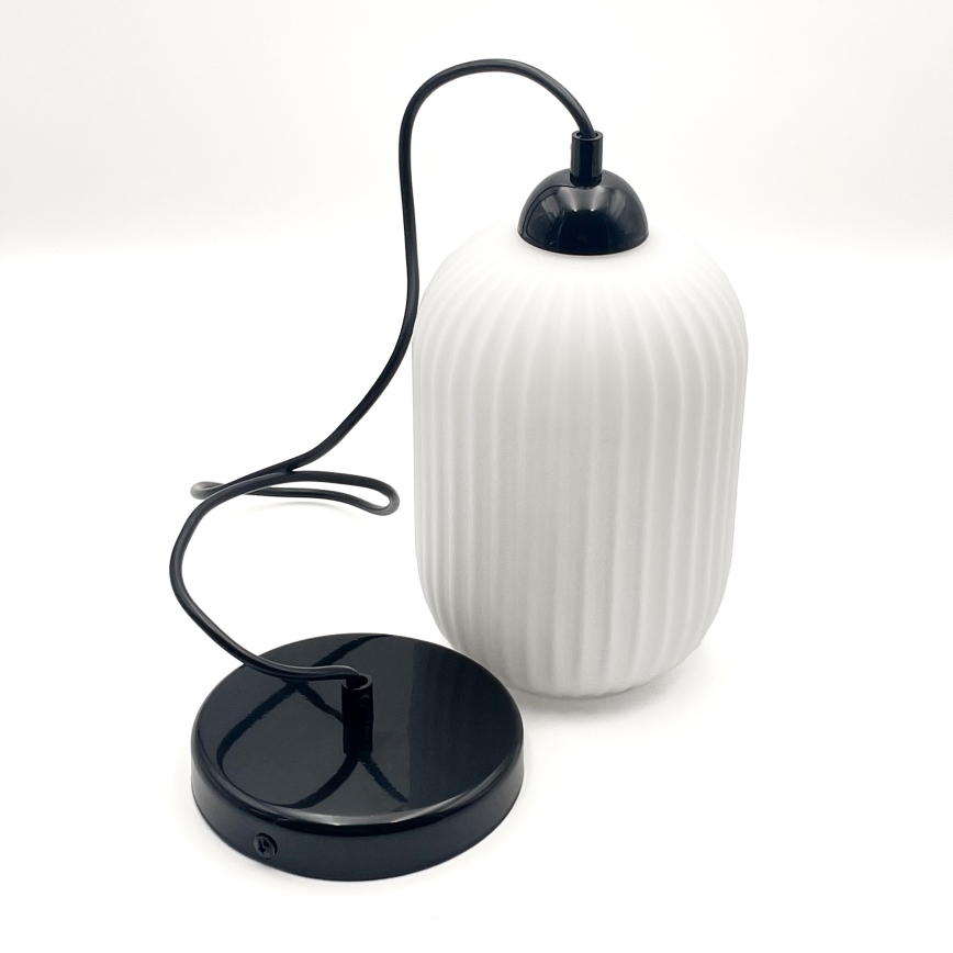 Suspension filaire HARMA 1xE27/15W/230V d. 14 cm blanc/noir