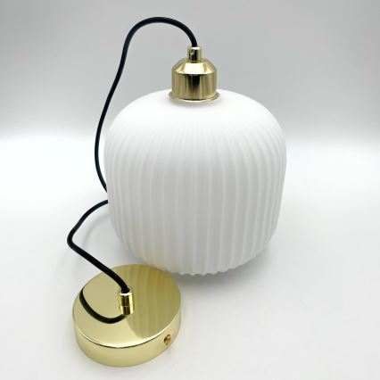 Suspension filaire HARMA 1xE27/15W/230V d. 20 cm blanc/doré