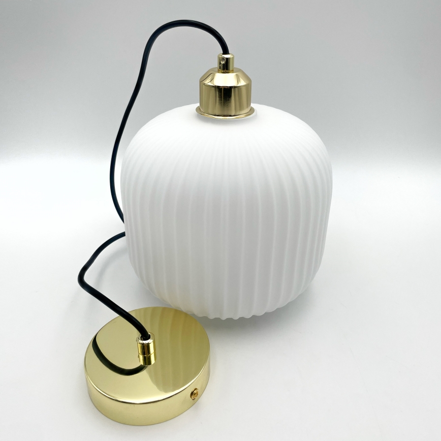 Suspension filaire HARMA 1xE27/15W/230V d. 20 cm blanc/doré