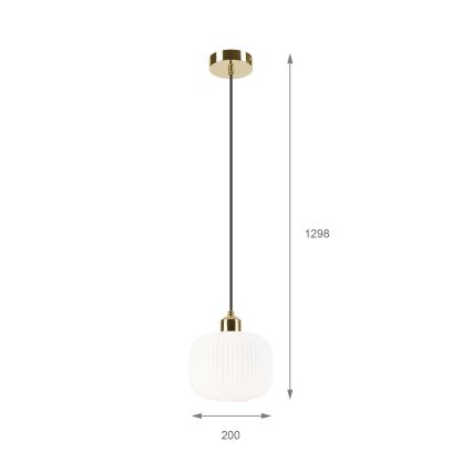 Suspension filaire HARMA 1xE27/15W/230V d. 20 cm blanc/doré