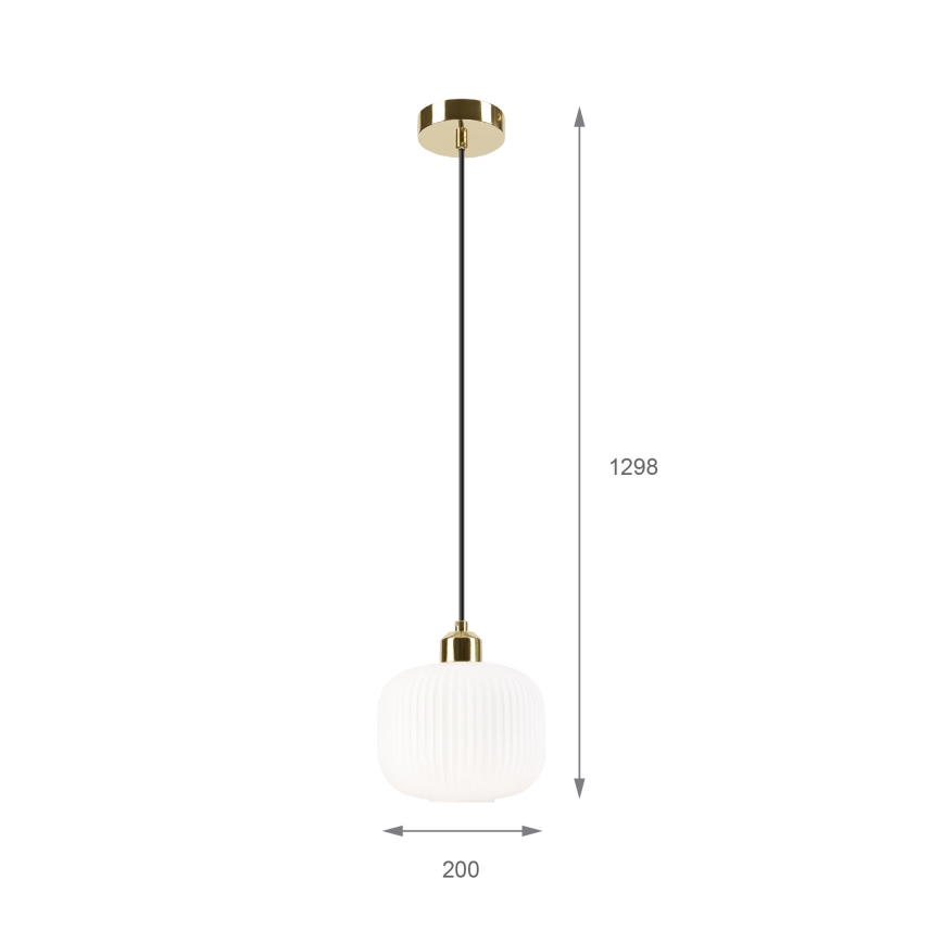 Suspension filaire HARMA 1xE27/15W/230V d. 20 cm blanc/doré