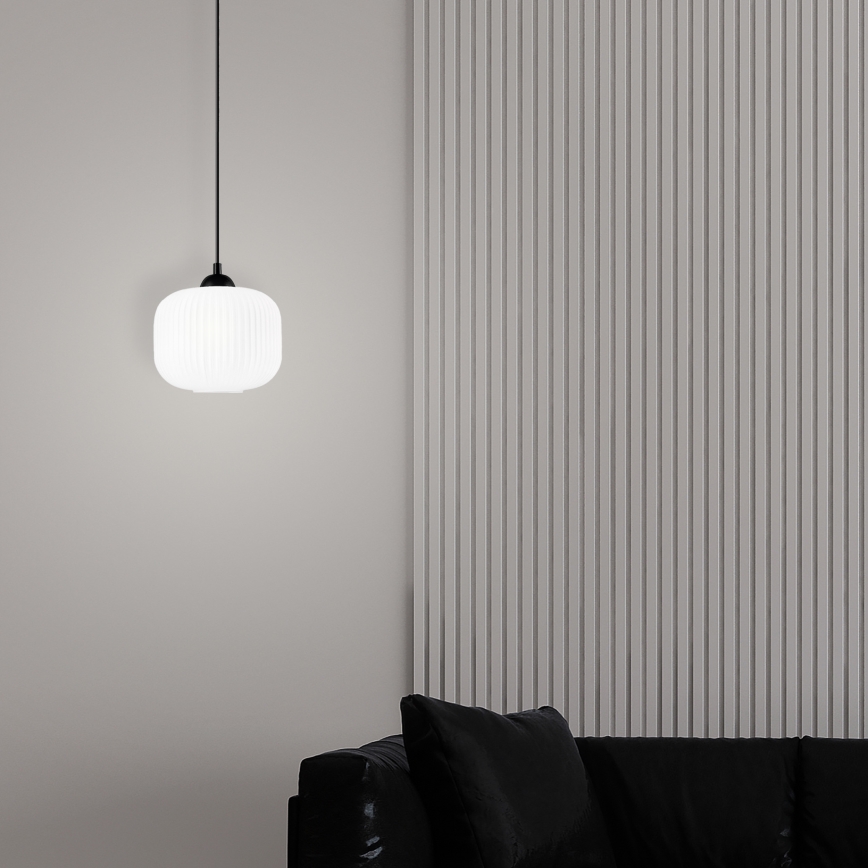 Suspension filaire HARMA 1xE27/15W/230V d. 20 cm blanc/noir