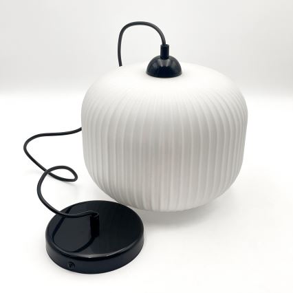 Suspension filaire HARMA 1xE27/15W/230V d. 20 cm blanc/noir