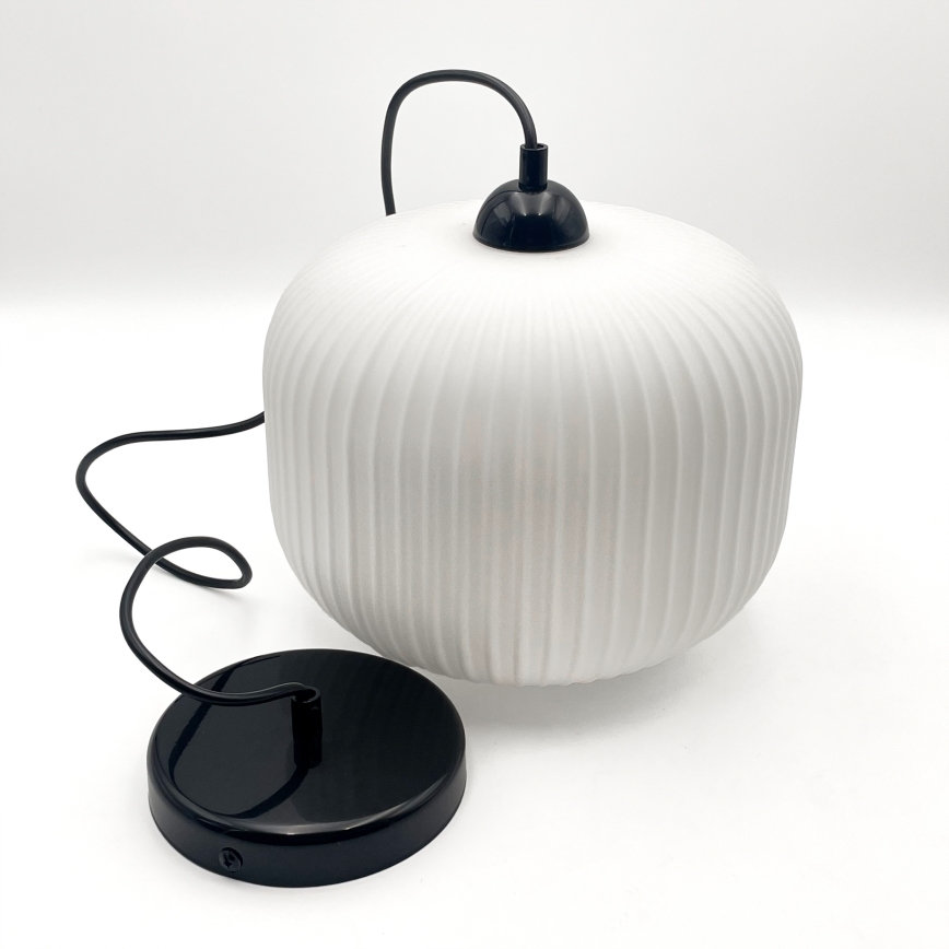 Suspension filaire HARMA 1xE27/15W/230V d. 20 cm blanc/noir