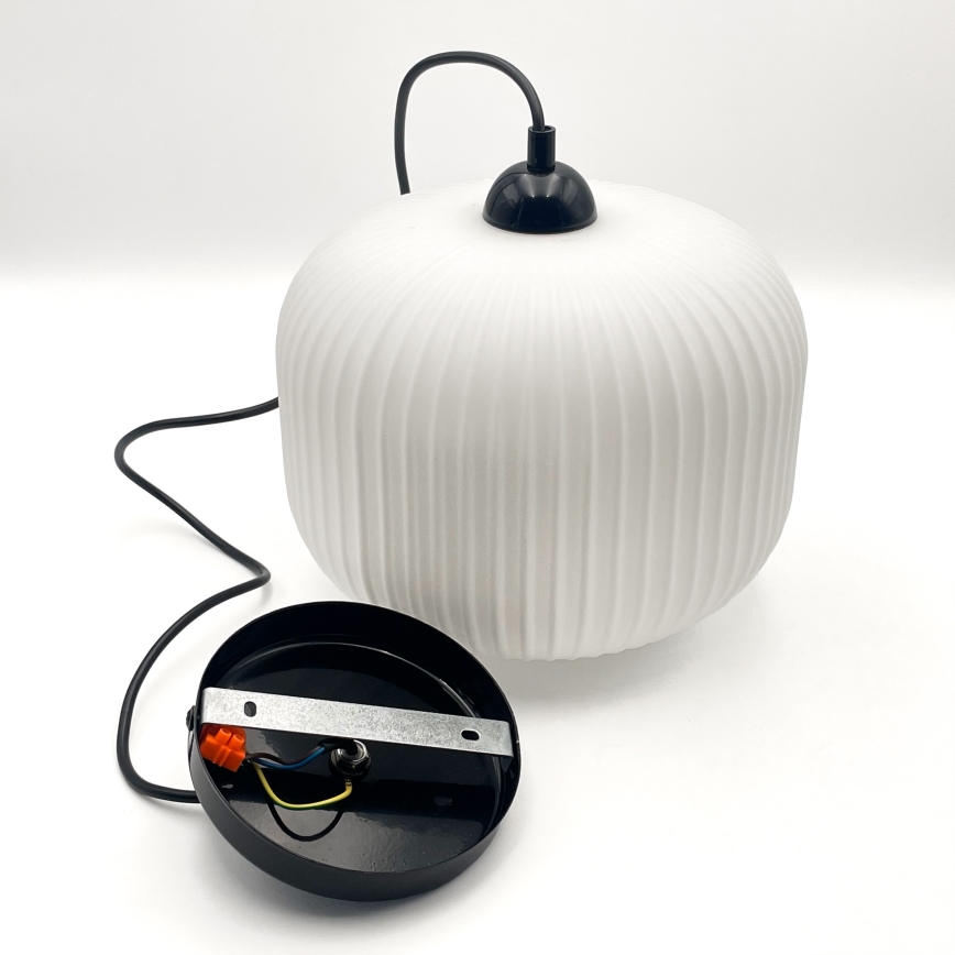 Suspension filaire HARMA 1xE27/15W/230V d. 20 cm blanc/noir