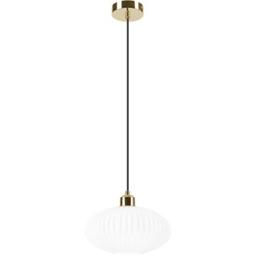 Suspension filaire HARMA 1xE27/15W/230V d. 25 cm blanc/doré