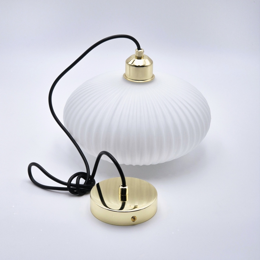 Suspension filaire HARMA 1xE27/15W/230V d. 25 cm blanc/doré