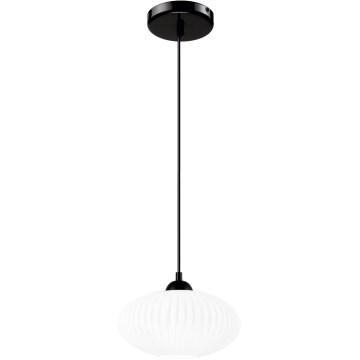 Suspension filaire HARMA 1xE27/15W/230V d. 25 cm blanc/noir