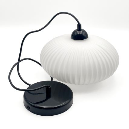 Suspension filaire HARMA 1xE27/15W/230V d. 25 cm blanc/noir