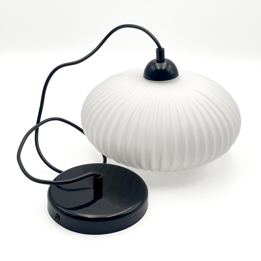 Suspension filaire HARMA 1xE27/15W/230V d. 25 cm blanc/noir