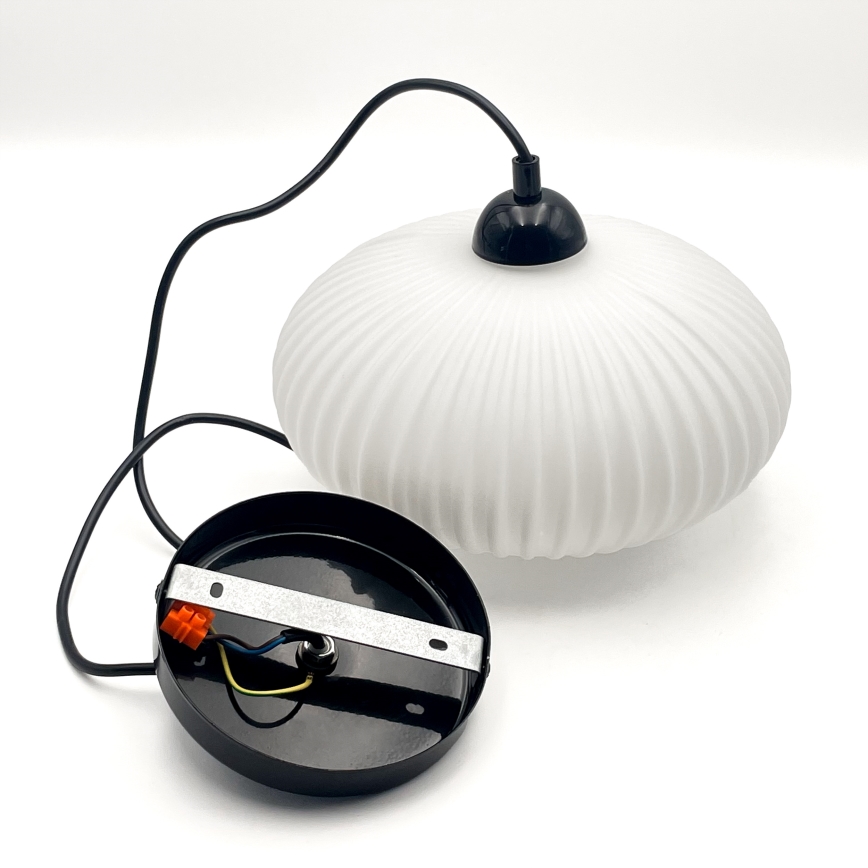 Suspension filaire HARMA 1xE27/15W/230V d. 25 cm blanc/noir