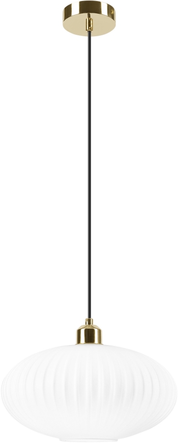 Suspension filaire HARMA 1xE27/15W/230V d. 30 cm blanc/doré