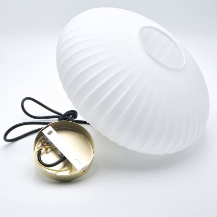 Suspension filaire HARMA 1xE27/15W/230V d. 30 cm blanc/doré