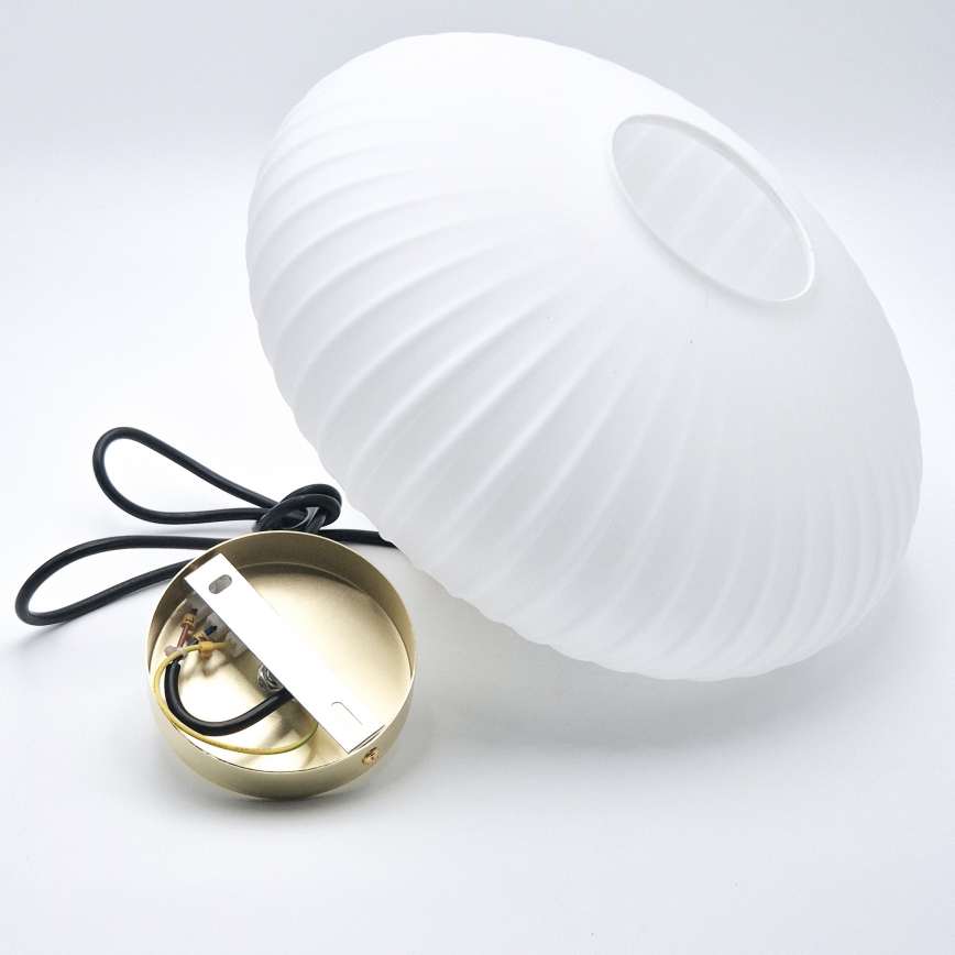 Suspension filaire HARMA 1xE27/15W/230V d. 30 cm blanc/doré