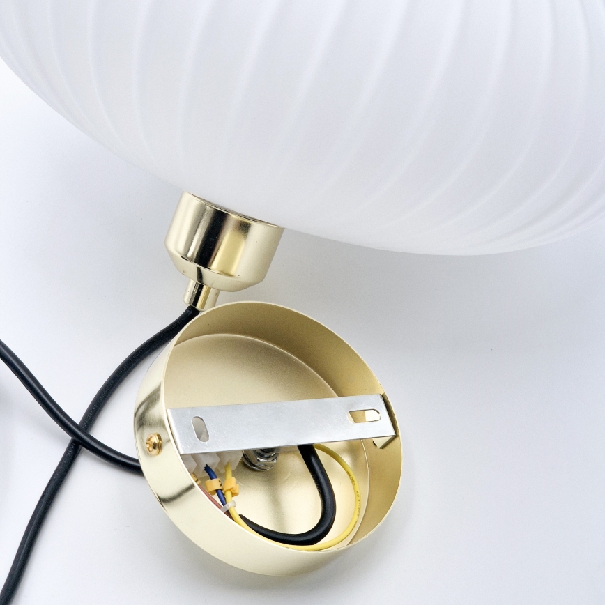 Suspension filaire HARMA 1xE27/15W/230V d. 30 cm blanc/doré