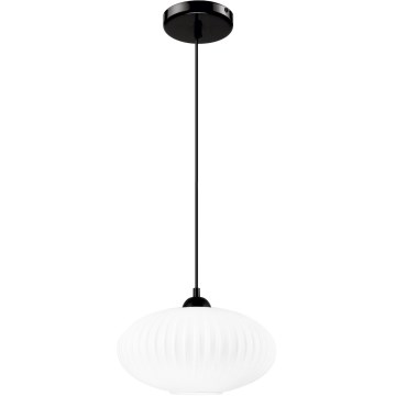 Suspension filaire HARMA 1xE27/15W/230V d. 30 cm blanc/noir