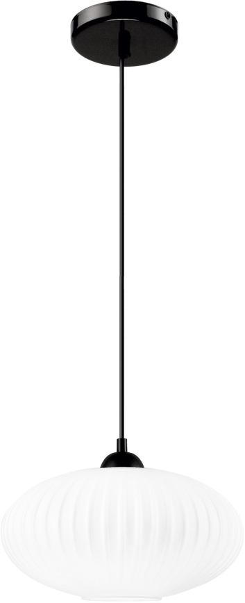 Suspension filaire HARMA 1xE27/15W/230V d. 30 cm blanc/noir