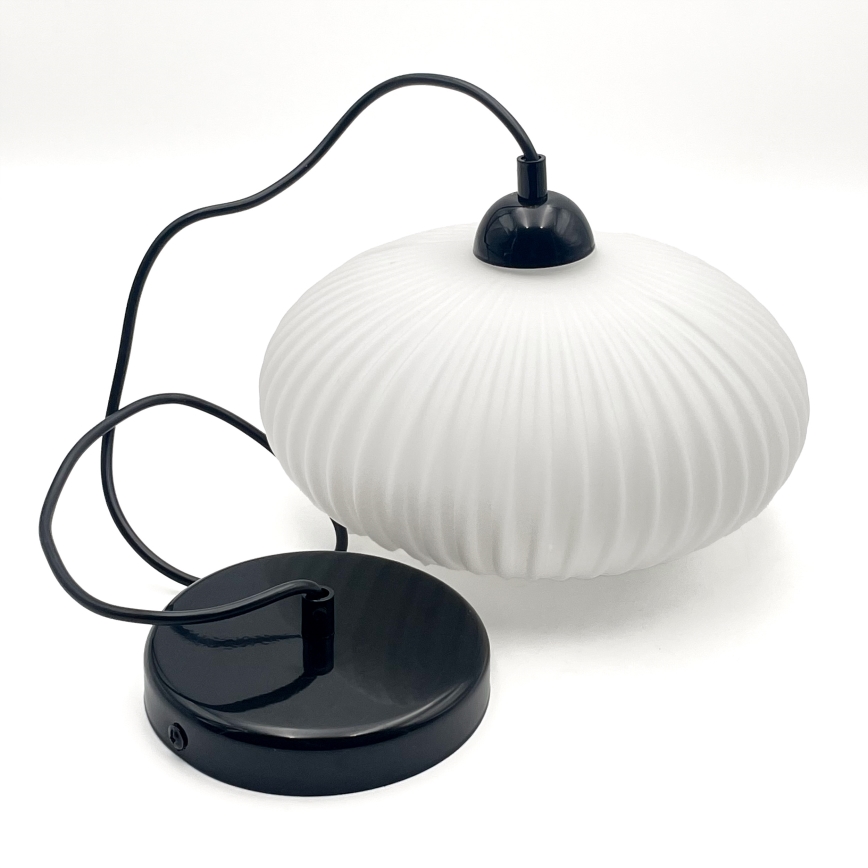 Suspension filaire HARMA 1xE27/15W/230V d. 30 cm blanc/noir