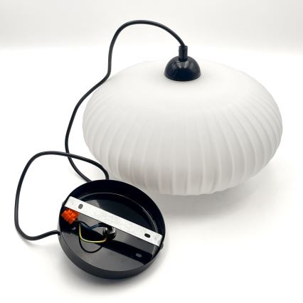 Suspension filaire HARMA 1xE27/15W/230V d. 30 cm blanc/noir
