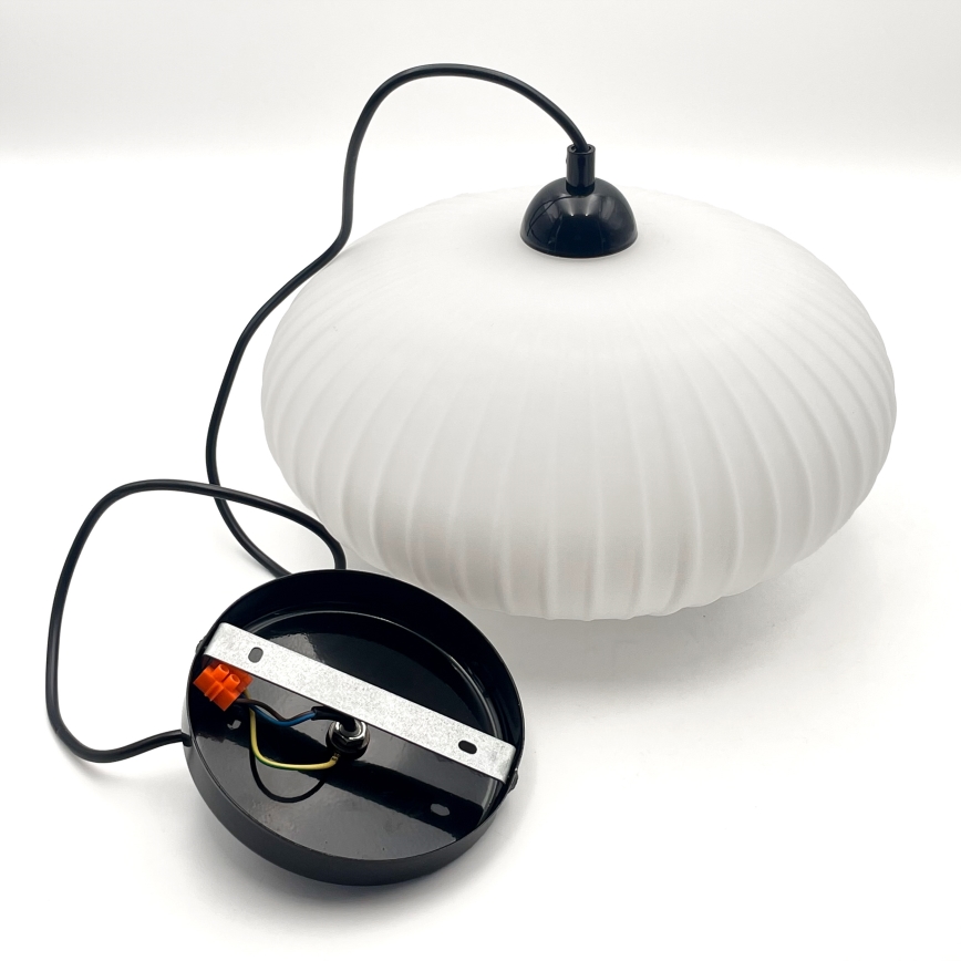 Suspension filaire HARMA 1xE27/15W/230V d. 30 cm blanc/noir