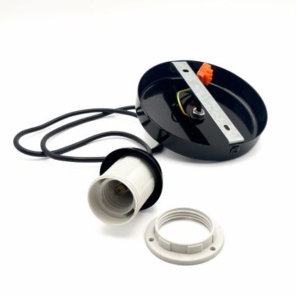 Suspension filaire HARMA 1xE27/15W/230V d. 30 cm blanc/noir