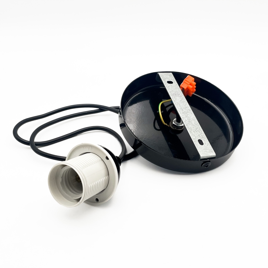 Suspension filaire HARMA 1xE27/15W/230V d. 30 cm blanc/noir