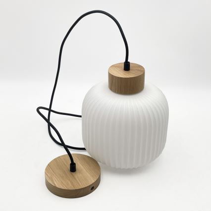 Suspension filaire HARMONY 1xE27/15W/230V d. 20 cm blanc/chêne