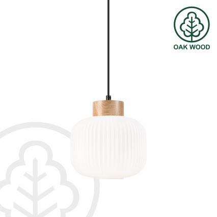 Suspension filaire HARMONY 1xE27/15W/230V d. 20 cm blanc/chêne
