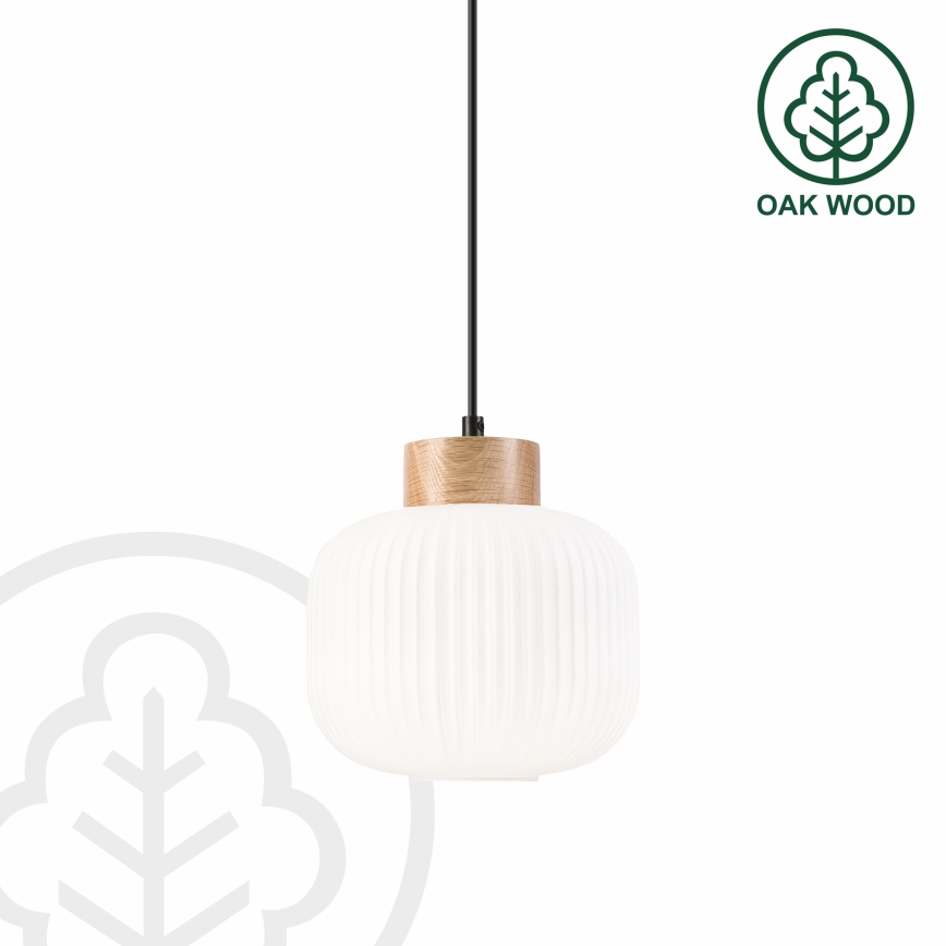 Suspension filaire HARMONY 1xE27/15W/230V d. 20 cm blanc/chêne