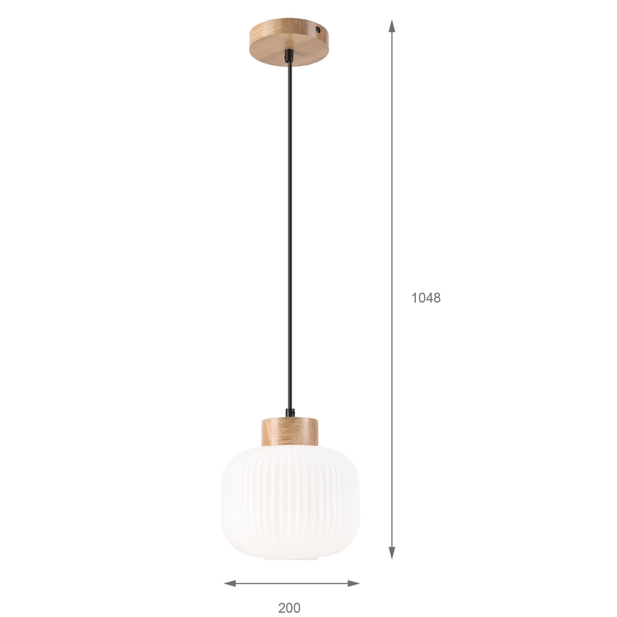 Suspension filaire HARMONY 1xE27/15W/230V d. 20 cm blanc/chêne