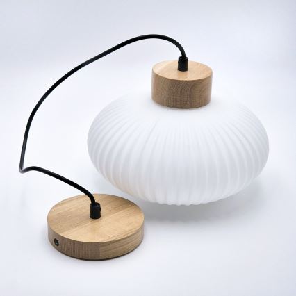 Suspension filaire HARMONY 1xE27/15W/230V d. 25 cm blanc/chêne